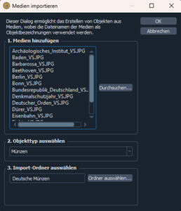 Neuer Medien-Import-Dialog